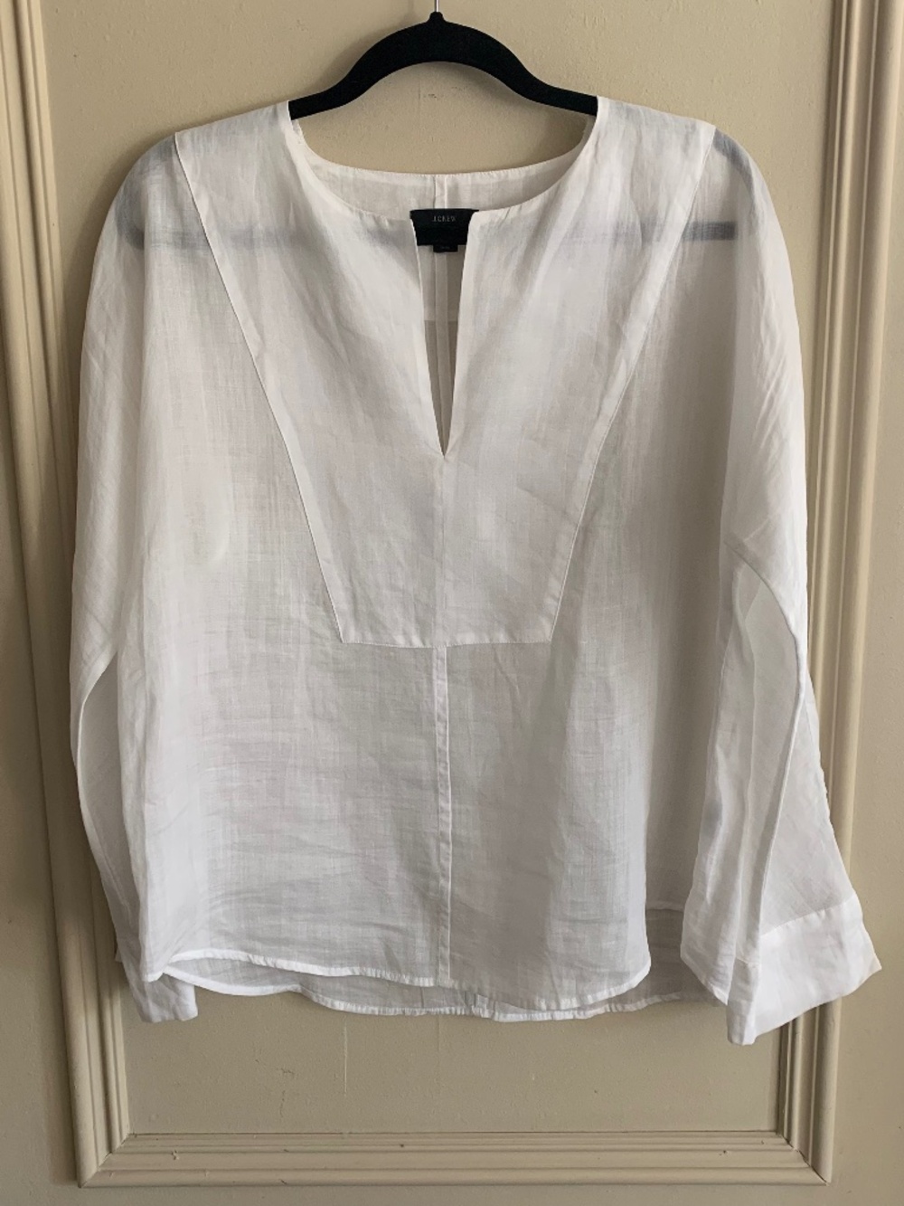 J Crew Sheer Ramie Tunic Top (M)